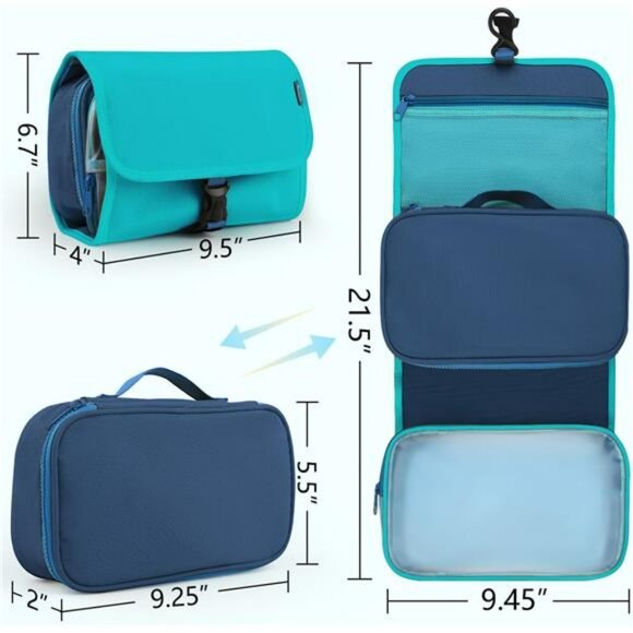 Large hanging travel toiletry bag foldable waterproof organizer makeup storage c - Picture 2 of 8